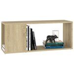 vidaXL Meuble TV Chêne sonoma 80x24x32 cm Aggloméré