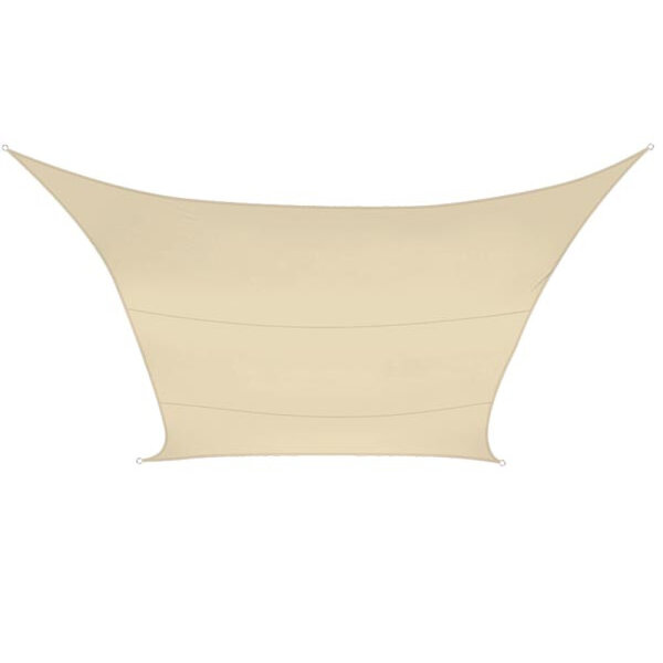 Perel Voile d'ombrage  perméable  respirant  5 x 5 m  180 g/m²  PEHD  carré  champagne