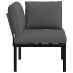 vidaXL Banc de jardin avec coussins noir aluminium