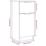 vidaXL Buffet Chêne marron 30x30x70 cm Bois d'ingénierie
