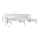 vidaXL Lit coulissant blanc bois de pin massif 2x(90x200) cm
