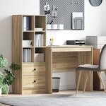 Bureau vidaXL avec rangement en chêne Sonoma en bois d'ingénierie