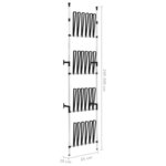 vidaXL Étagère à bottes télescopique avec barres Aluminium