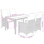 vidaXL Ensemble de bistro de jardin 5 Pièces coussins marron poly rotin