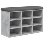 vidaXL Banc à chaussures gris béton 82x32x50 cm bois d'ingénierie