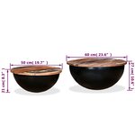 vidaXL Ensemble de table basse 2Pièces Bois récupération massif forme bol