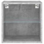 vidaXL Tables de chevet murales avec lumières LED 2 Pièces gris béton