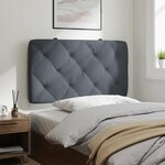 vidaXL Coussin de tête de lit gris foncé 90 cm velours