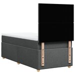 vidaXL Sommier à lattes de lit et matelas Gris foncé 90x190 cm Tissu