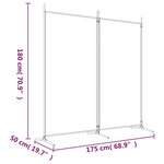 vidaXL Cloison de séparation 2 panneaux Noir 175x180 cm Tissu