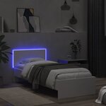 vidaXL Cadre de lit sans matelas avec lumières LED blanc 90x200 cm
