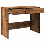 Bureau table poste de travail meuble d'ordinateur informatique étude vieux bois 101 x 50 x 76 5 cm bois d'ingénierie brun 02_0023973