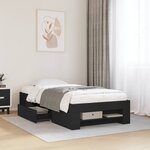vidaXL Cadre de lit sans matelas noir 90x200 cm bois d'ingénierie