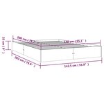 vidaXL Cadre de lit sans matelas blanc bois massif 140x200 cm