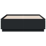 vidaXL Cadre de lit avec lumières LED noir 120x190cm bois d'ingénierie