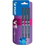PILOT - Roller encre liquide - V5 X3 - Pointe Fine - Encre noire
