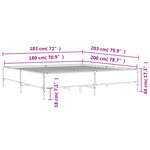 vidaXL Cadre de lit sans matelas sonoma gris 180x200 cm