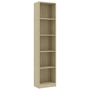vidaXL Bibliothèque à 5 niveaux Chêne sonoma Bois d'ingénierie