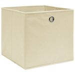 vidaXL Boîtes de rangement 10 Pièces Crème 32x32x32 cm Tissu