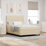 vidaXL Lit à ressorts avec matelas crème 140x190 cm Tissu