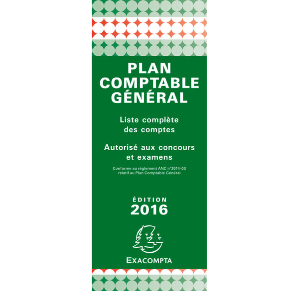 PLAN COMPTABLE 18X8,5 VERT (accordéon) EXACOMPTA