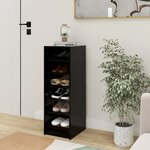 vidaXL Armoire à chaussures Noir 31 5x35x90 cm Bois d'ingénierie