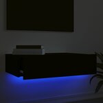 vidaXL Meuble TV avec éclairage LED noir 60x35x15 5 cm