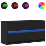 vidaXL Meuble TV avec LED noir 100x34x50 cm bois d'ingénierie