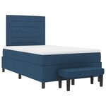 vidaXL Lit à ressorts avec matelas et banc bleu 120x190 cm tissu