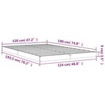 vidaXL Cadre de lit 120x190 cm petit double bois massif de pin