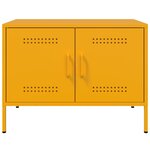 vidaXL Meuble TV jaune moutarde 68x39x50 5 cm acier