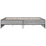 vidaXL Cadre de lit sonoma gris 160x200 cm bois d'ingénierie et métal