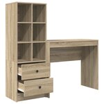 vidaXL Bureau avec rangement en chêne Sonoma en bois d'ingénierie