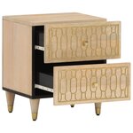 vidaXL Tables de chevet 2 Pièces 40x33x46 cm Bois de manguier solide