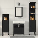 vidaXL Ensemble de meubles de salle de bain en 4 pièces chêne noir bois reconstitué