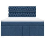 vidaXL Sommier à lattes de lit avec matelas Bleu 180x200 cm Tissu