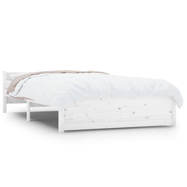vidaXL Cadre de lit Blanc Bois massif 140x200 cm