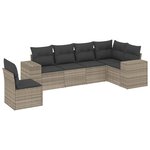 vidaXL Salon de jardin 6 Pièces avec coussins gris clair résine tressée