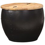 vidaXL Table basse ronde 53x43 cm Bois de manguier massif