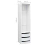 vidaXL Garde-robe avec tiroirs Blanc brillant Bois d'ingénierie