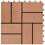 vidaXL Carreau de terrasse 11 Pièces WPC 30 x 30 cm 1 m² Couleur Teck