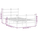 vidaXL Cadre de lit métal sans matelas et pied de lit blanc 120x200 cm