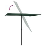 vidaXL Parasol de jardin avec mât en aluminium 2x1 5 m Vert