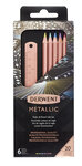 Crayons de couleur Derwent Metallic x6 cuivre + 1 règle