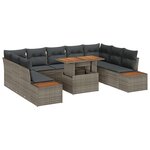 vidaXL Ensemble de Canapés de Jardin 6 Pièces avec Coussins Gris Poly Rattan