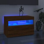 vidaXL Meubles TV 2 Pièces avec lumières LED Chêne marron 60x35x40 cm