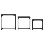 vidaXL Tables basses gigognes 3 Pièces noir bois d'ingénierie