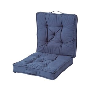 Coussin rehausseur lombaire en coton 50 x 50 cm - Bleu marine - HOMESCAPES