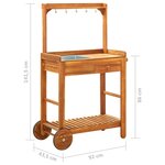 vidaXL Chariot de cuisine de jardin Bois d'acacia 92x43 5x141 5 cm