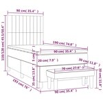 vidaXL Sommier à lattes de lit et matelas Gris foncé 90x190 cm Velours